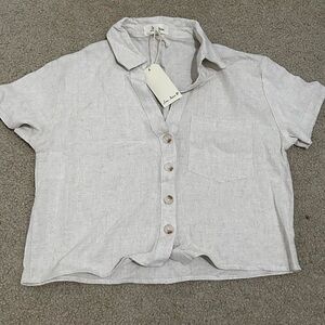 Cropped button up shirt